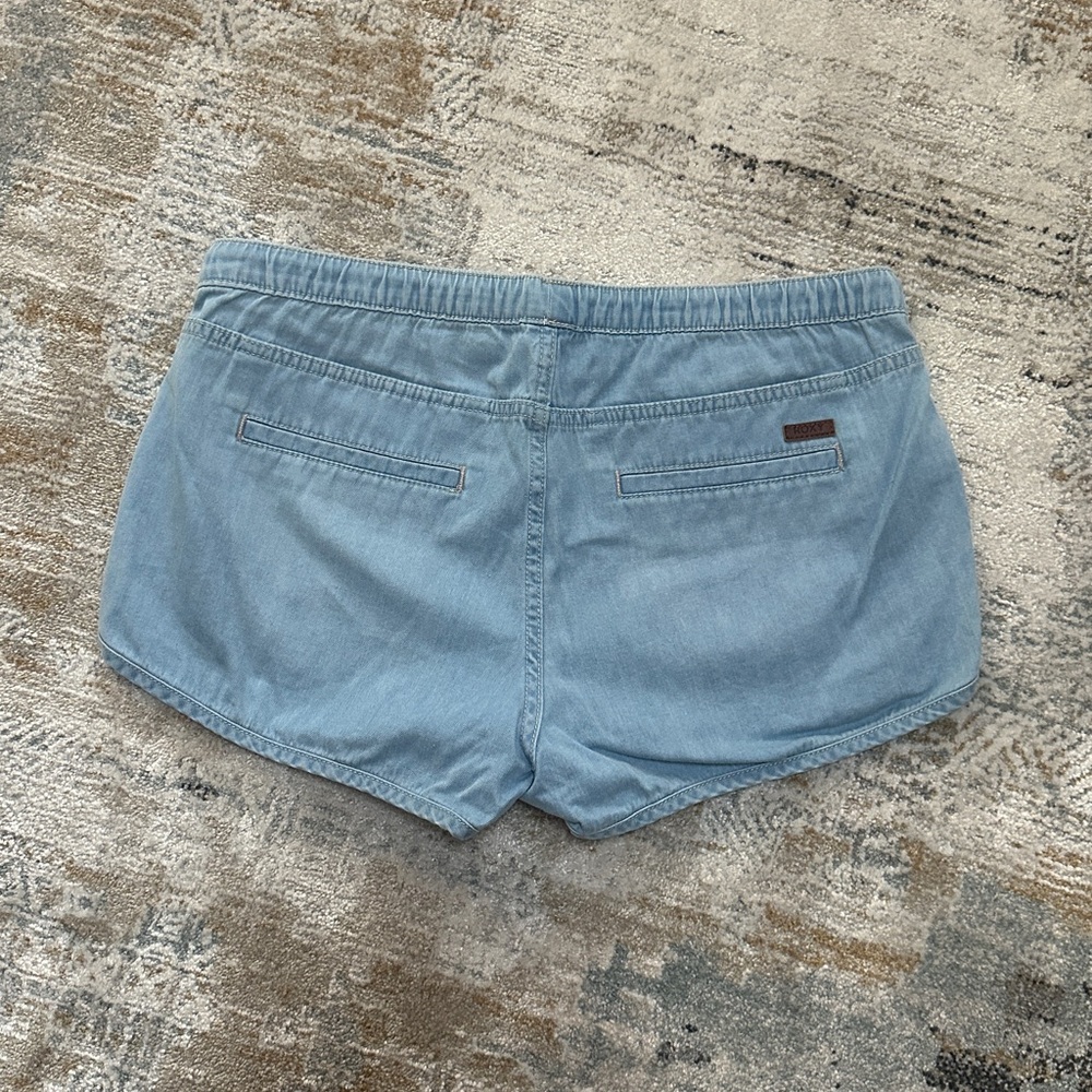 Roxy Light Blue Jean Shorts with Drawstring and elaastic. - Picture 5 of 5